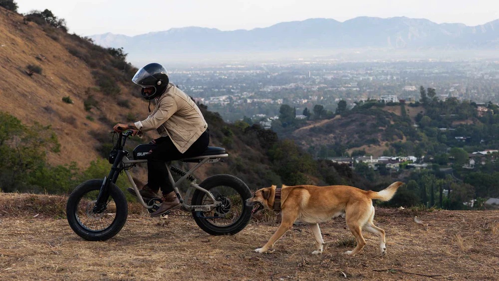 Super73-R brooklyn being ridden off road