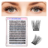 Bepholan 144Pcs Cluster Individual Eyelashes Extensions Thin Band & Soft 603-Black