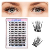 Bepholan 144Pcs Cluster Individual Eyelashes Extensions Thin Band & Soft 603-Clear